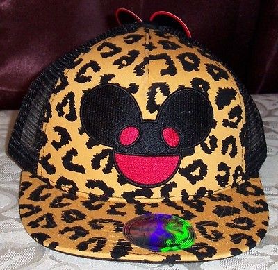 DEADMAU5 All Over Leopard Flock Print Snap Back Adult Baseball Cap HAT