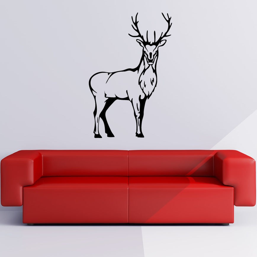 Stag Deer Stood Wall Art Sticker Wall Decal Transfers