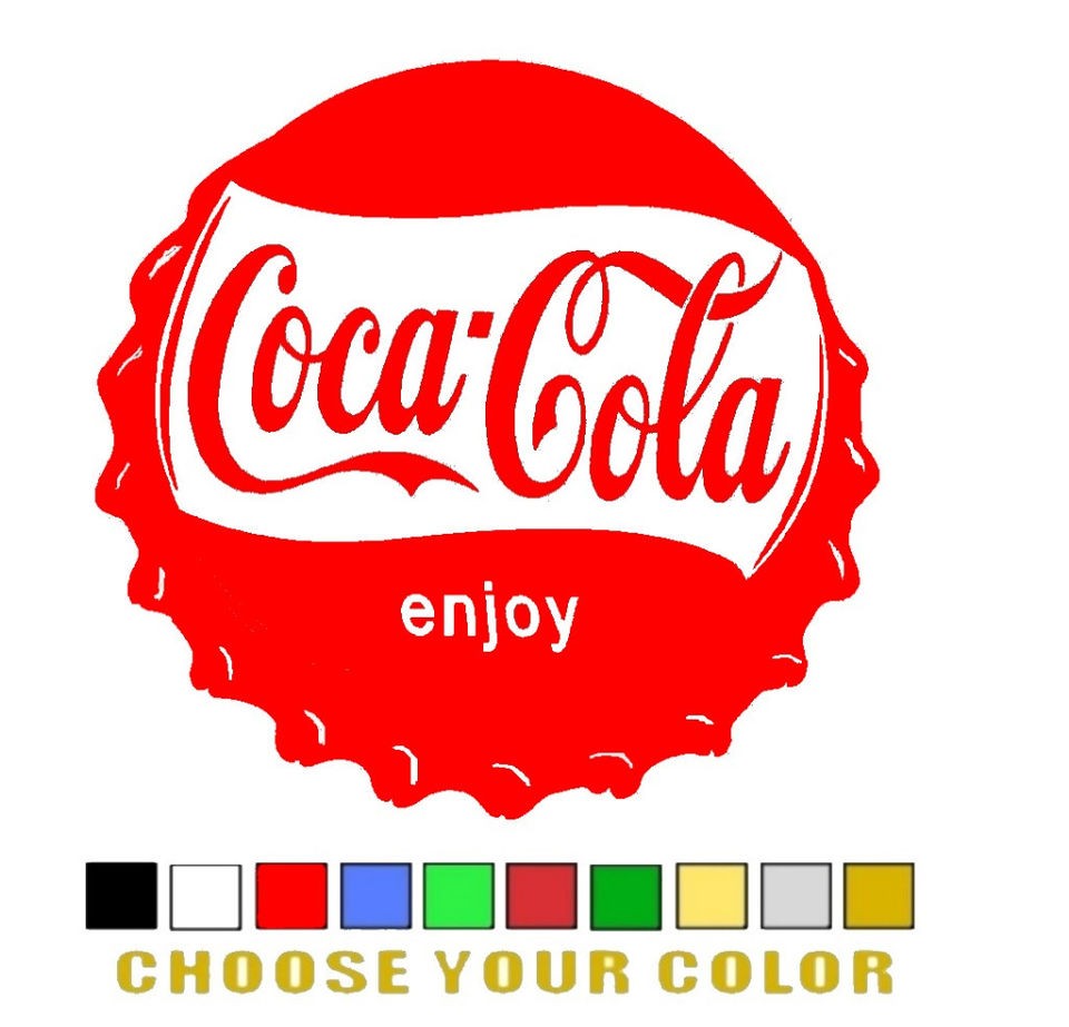 COCA COLA BOTTLE CAP 1 @ 5.75 X 5 DECAL STICKERS