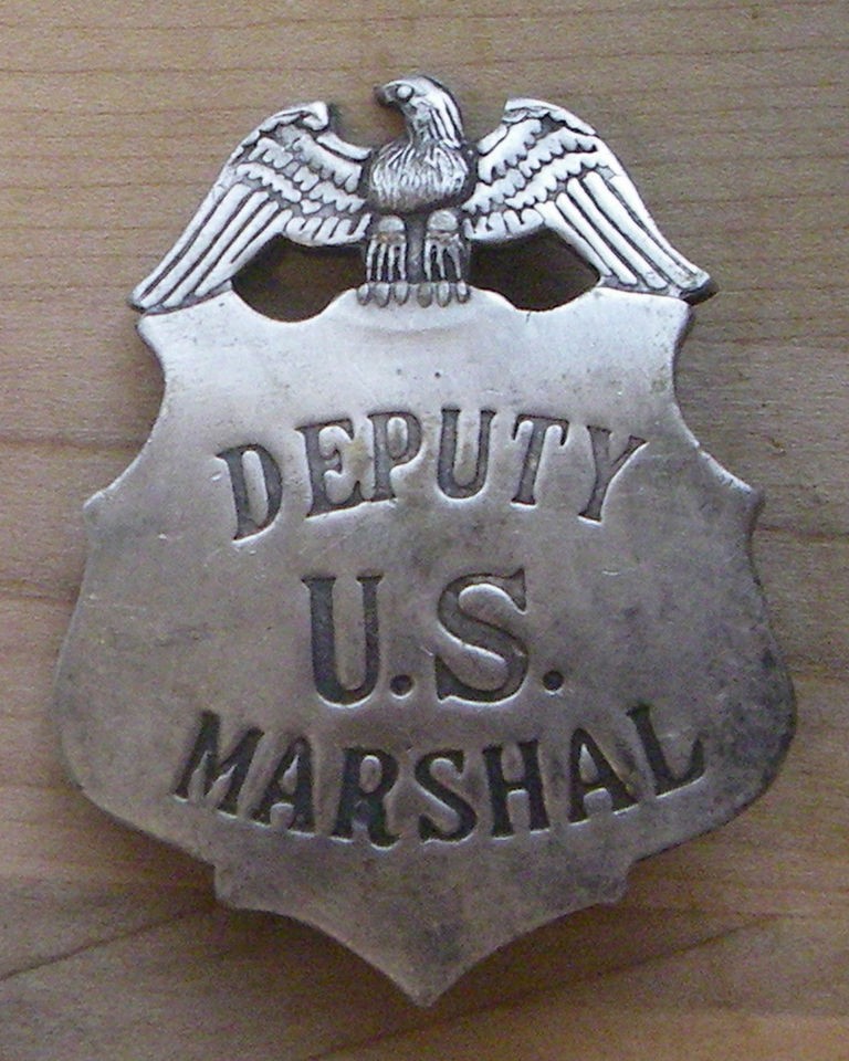 DEPUTY US MARSHALL BADGE BW   28 WESTERN SHERIFF POLICE