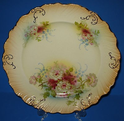   PORCELAIN EARTHENWARE PLATE SF&Co Royal Devon Crown Florals 1891