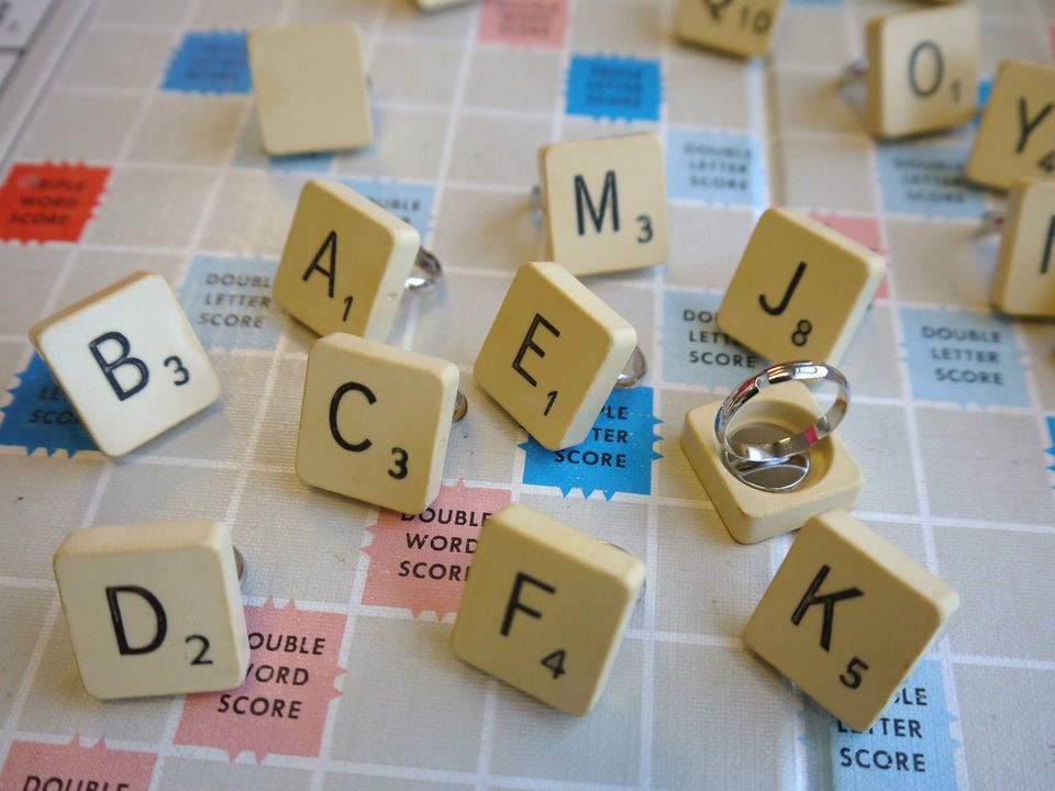 NEW Vintage Scrabble Any Letter Tile Personalised Initial Silver 