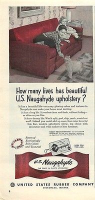 1951 U.S. Naugahyde Sofa, US Rubber Print Ad