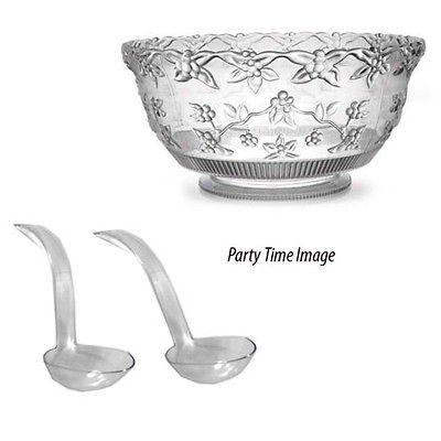 Punch Bowl Clear Plastic & Ladle 8qt & 12 qt U Pick Disposable 