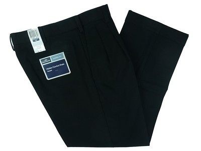 New Mens Dockers Black D3 Hidden Comfort Waist Classic Fit Pleated 