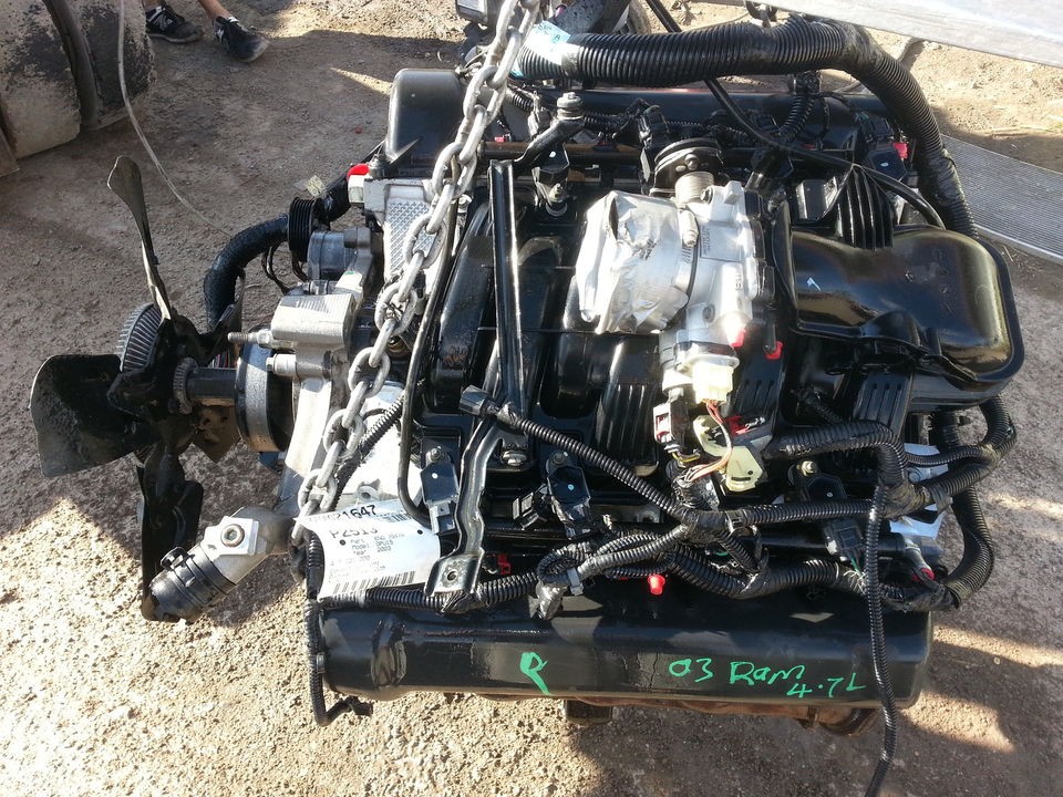 03 04 DODGE PICKUP 4.7L ENGINE 32T CRK tone whl VIN N