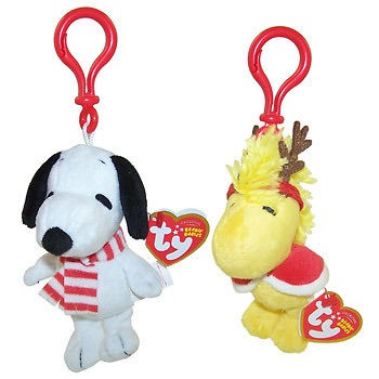 TY Beanie Babies   WINTER SNOOPY & WINTER WOODSTOCK (Set of 2 