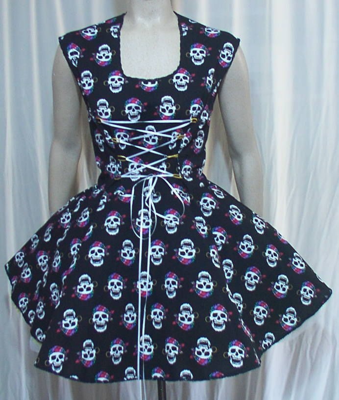 EGL Jrock Skull Rockabilly Cosplay Dolly Sissy Dress L