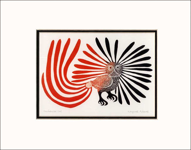 KENOJUAK ASHEVAK Native Inuit Print ENCHANTED OWL