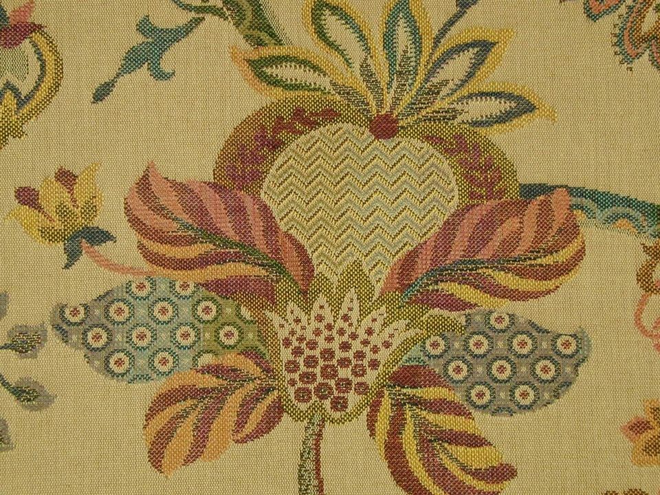 Jacobean Tapestry Fabric Teastain Curtain Upholstery