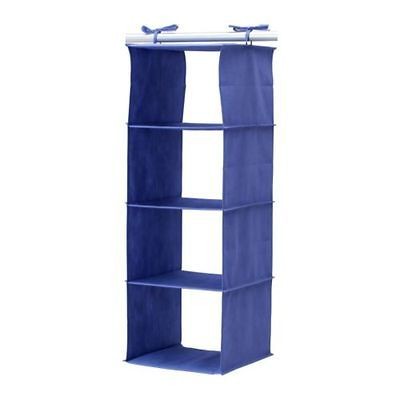 IKEA JALL BLUE 4 SHELVES HANGING WARDROBE CLOTHES SHOE STORAGE 