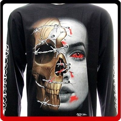 rc43 M L XL XXL XXXL Rock Eagle Long Sleeve LS T shirt Tattoo Skull 