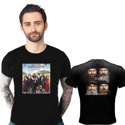 NEW DUCK DYNASTY MONEY FAMILY THE BEARDS BACK TWO SIDE BLACK SHIRT S,M 