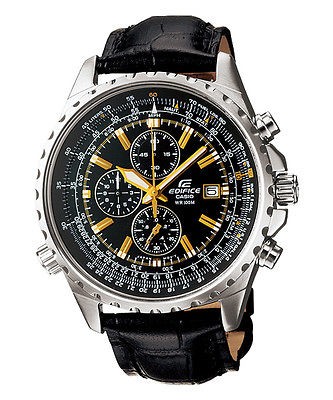 CASIO EDIFICE Chronograph 100M EF527L 1AV EF 527L 1AV Leather Free 