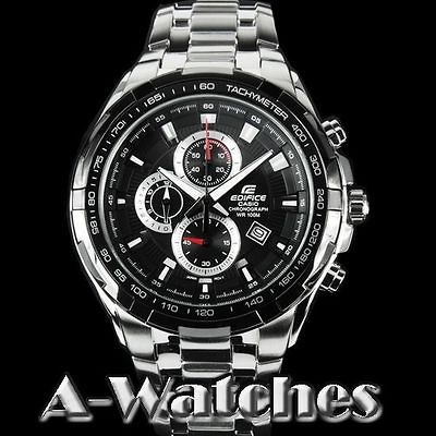 New Casio Edifice Chrono Mens Black Watch EF 539D 1A EF539D