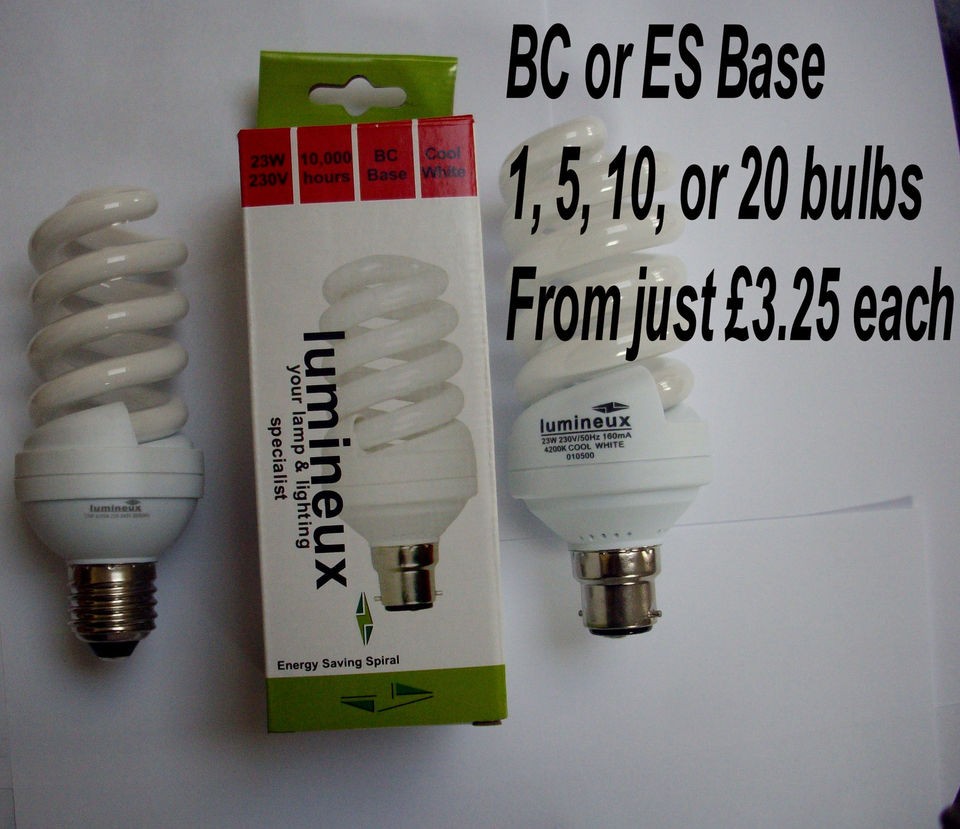   Cool White Bright 23w = 125w bulbs Bayonet Cap Edison Screw BC ES SAD