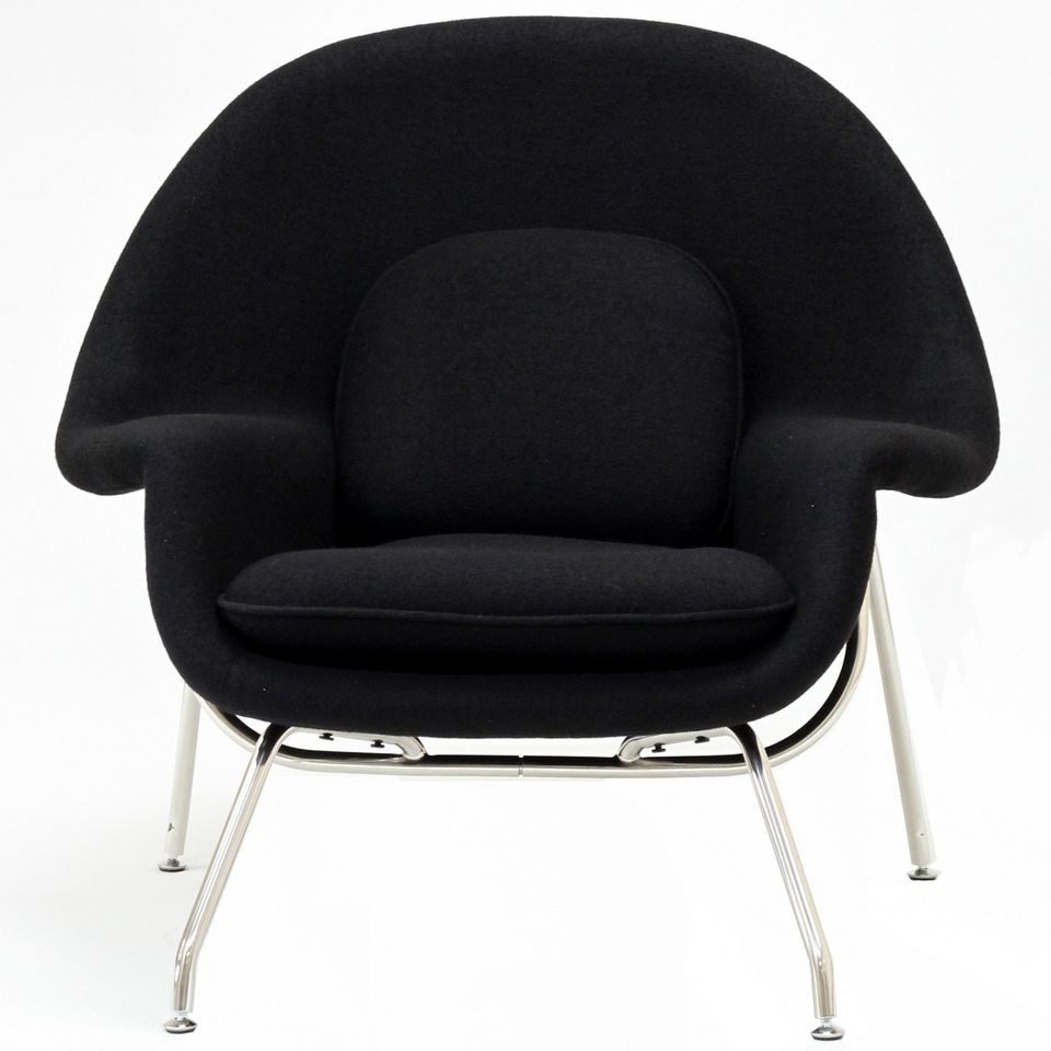 LexMod Eero Saarinen Style Womb Chair and Ottoman Set in Purple