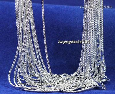 pcs Silver Plated Snake Chain Charm Necklace 1mm 16 18 20 22 24