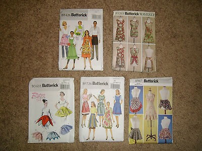 Sewing Patterns Womens Mens Aprons Half Full Retro Uncut