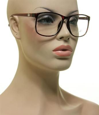   Design Print Black & Red Frame Clear Lens Glasses Eyeglasses 990