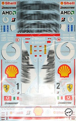   12 FULL SPONSOR DECALS for REVELL 1/12 FERRARI F2002 SCHUMACHER SCHUMI