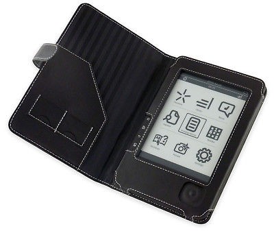 Cover Up Elonex 621EB eReader Leather Case   Black