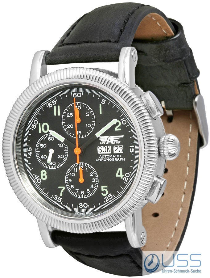   , AVIATOR with SWISS MADE ETA/Valjoux 7750 movement, Ø1.73 inch