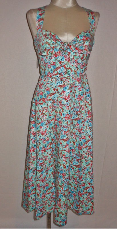 Maggy London Times Retro I Love Lucy Halter Sun Dress 14 NWT