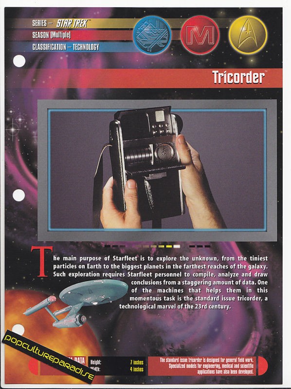 TRICORDER Technology STAR TREK TOS 7x9 PRINT SHEET