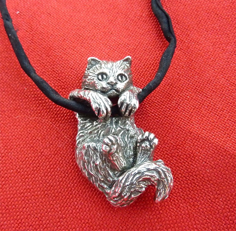   Cat Pendant Sterling Ragdoll Siberian Maine Coon Fazio Cat Design