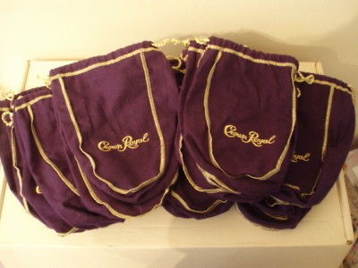 Lot of 10 NEW 750 ml Crown Royal felt bags NICE