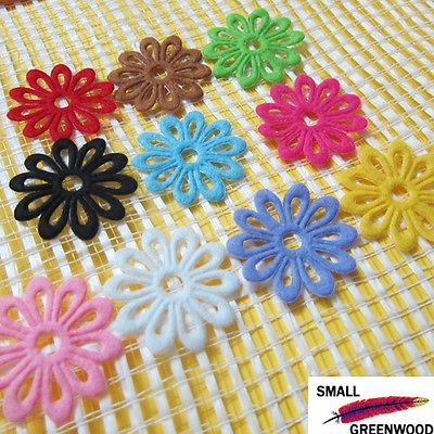 Pick) Wholesale 50 500 Pcs 1 3/8 Felt Sunflower Daisy Flower 