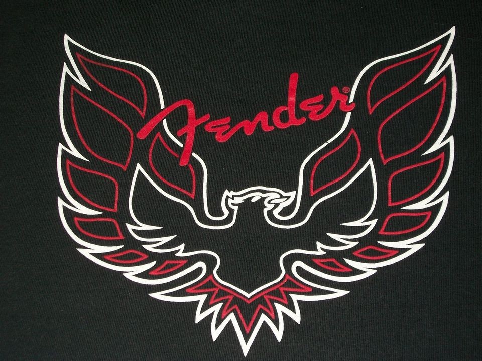 Fender Firebird Tshirt Electric Guitar Collection DiVinci Black M Med 