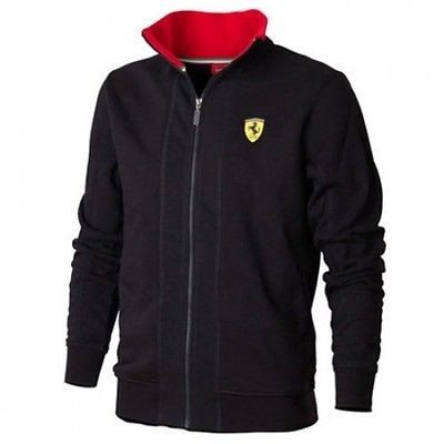 FERRARI BLACK FULL ZIP SWEATSHIRT