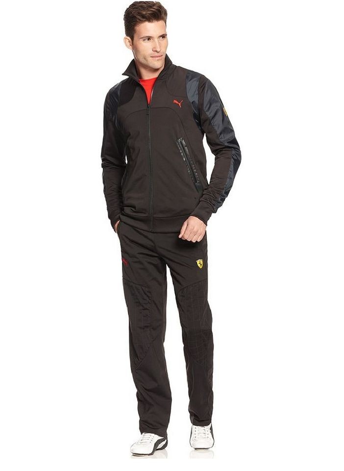 MENS AUTHENTIC PUMA SF FERRARI RACING ZIP TRACK JACKET & PANTS SET 