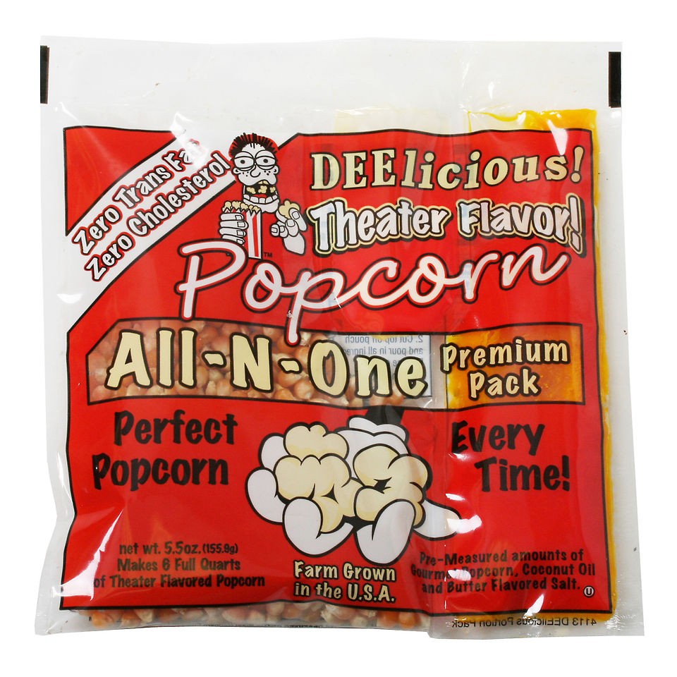 Great Northern Popcorn Five Pack of 4 Ounce Popcorn Portion Packs Kit 
