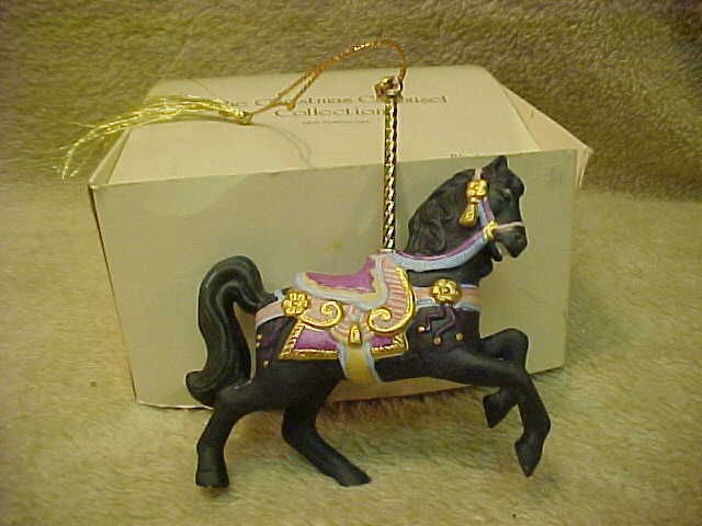 LENOX BLACK BEAUTY CAROUSEL HORSE FIGURINE MINT IN DAMAGED BOX 3.75 