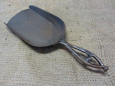 Vintage Iron Coal Shovel Antique Old Riveted Ornate Cast Handle 