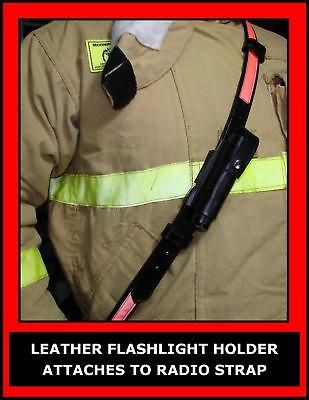 FIREFIGHTER TOOLS LEATHER FLASHLIGHT HOLDER FOR RADIO STRAP SAV A JAKE