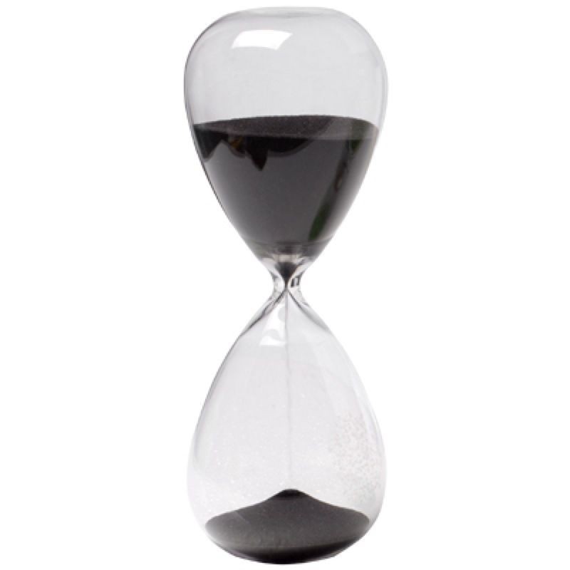 60 Minute Black Sand Glass Hourglass Timer Modern Sleek