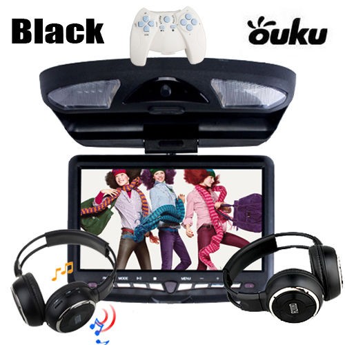 Car Roof Mount DVD Player With Game FM SD USB IR  Monitor+US 