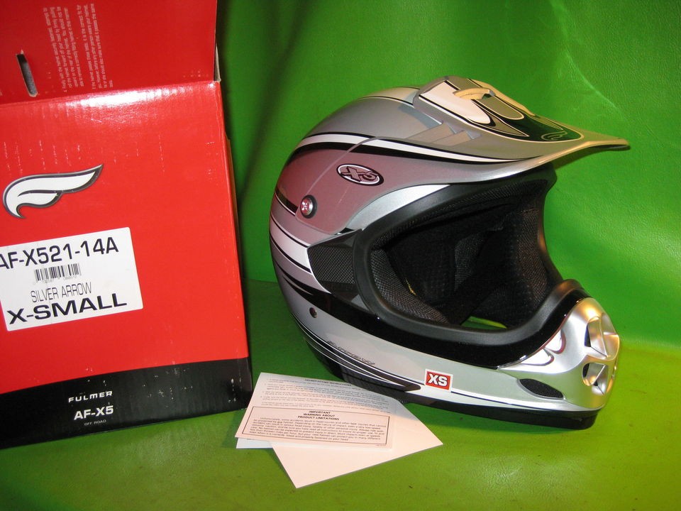 FULMER MX FULL FACE HELMET SILVER ARROW X SMALL SIZE AF X521 14A