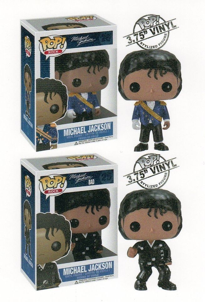 Funko MICHAEL JACKSON 3.75 POP VINYL FIGURES Set of 2 MILITARY & BAD