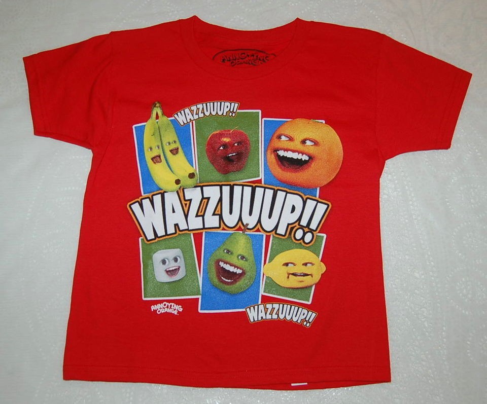 Tee Shirt BOYS Short Sleeve MAD FRUIT Annoying Orange WAZZUUUP XXL 