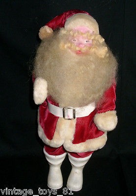   CHRISTMAS RED SANTA VELVET HAROLD GALE 15 OLD XMAS FIGURINE RARE