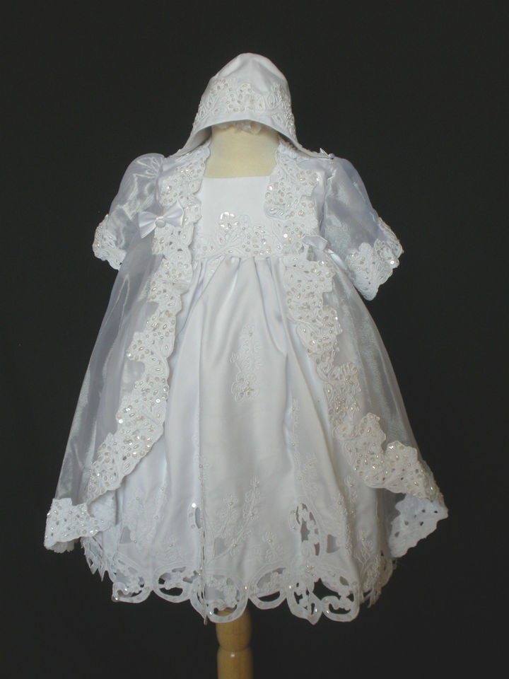 New Baby Toddler Girl Church Baptism Christening Formal Dress Gown 