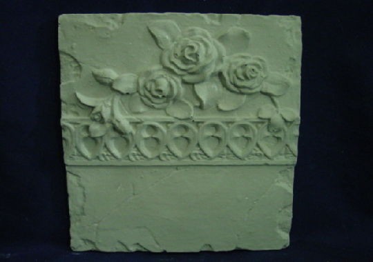 ROSES PLAQUE BORDER EDGING CONCRETE CEMENT PLASTER STEPPING STONE 