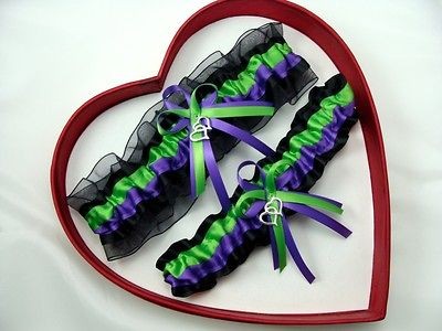 NEW Sexy Apple Purple Black Wedding Garter SELECT Single,Set,Reg 