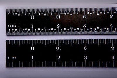 USA 12 Rigid Black Chrome Steel Machinist 4R ruler / rule 1/8, 1/16 