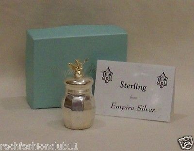   Silver Fist Curl Tooth Box with Gold Figurine by Empire Silver Co